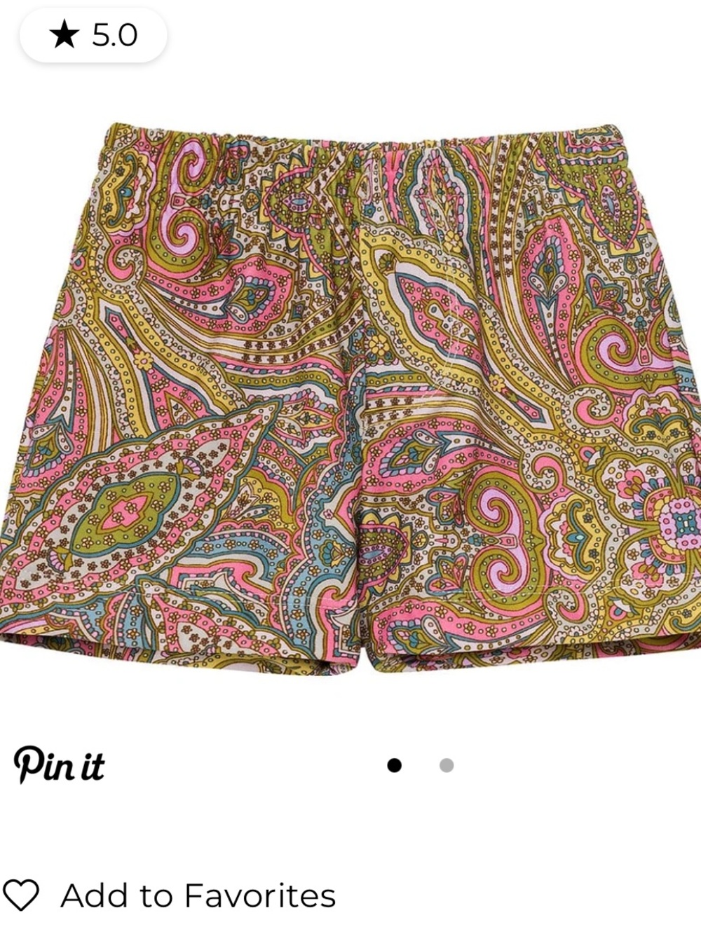 Montce Women’s Ali Paisley Lounge Shorts in Pink, Green & Gold